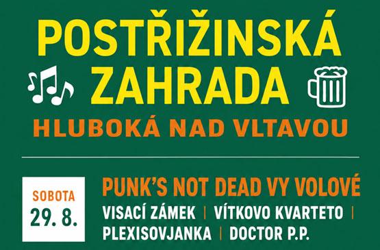V sobotu 29.8. pokračuje tour Punk's not dead vy volové další zastávkou v Hluboké nad Vltavou