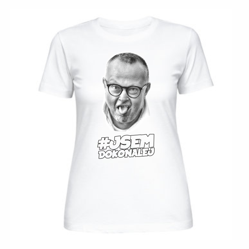 Tričko dámské Doctor P.P. - Jsem dokonalej - bílé